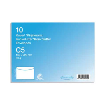 Kuvert C5 vita 10-p