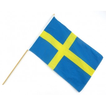 Sverigeflagga på träpinne